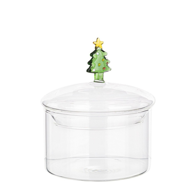 Glass container 10x11cm Christmas tree