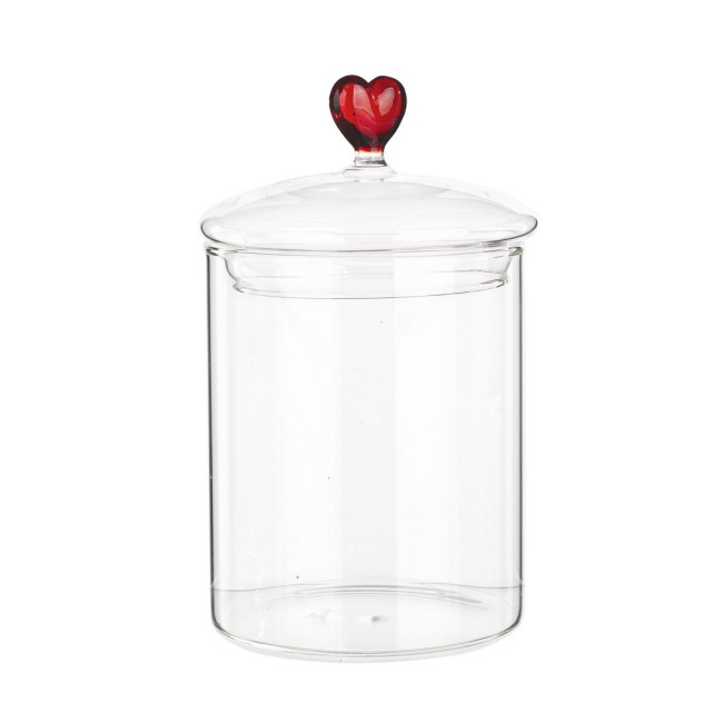 Glass container 10x16cm heart - 1