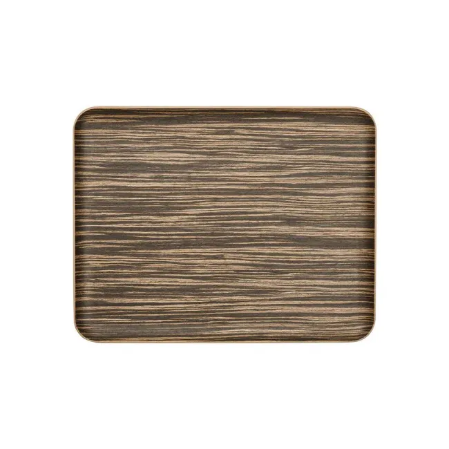 Ebony wooden tray 35x15cm brown
