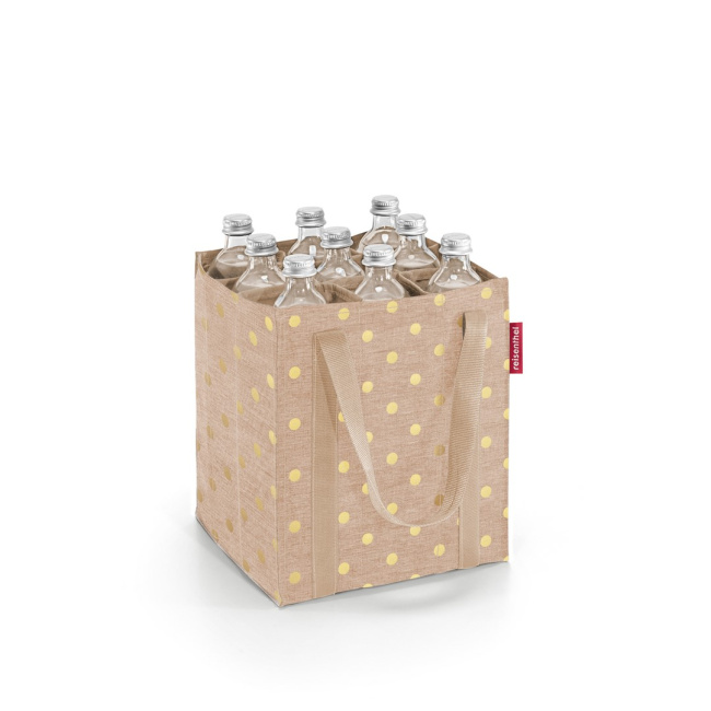 Bottle bag metallic dots coffee