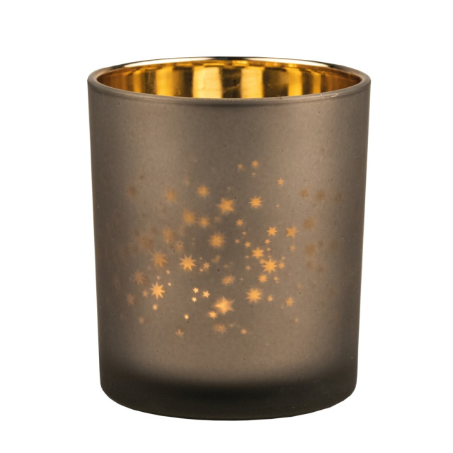 Glossy Light candle holder 10x9cm stars