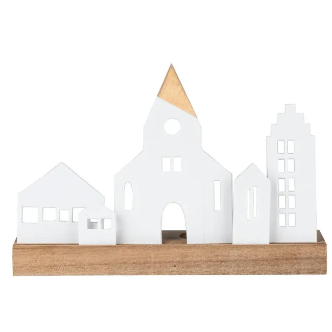 Candleholder Town 25x7x13.5cm for tealights