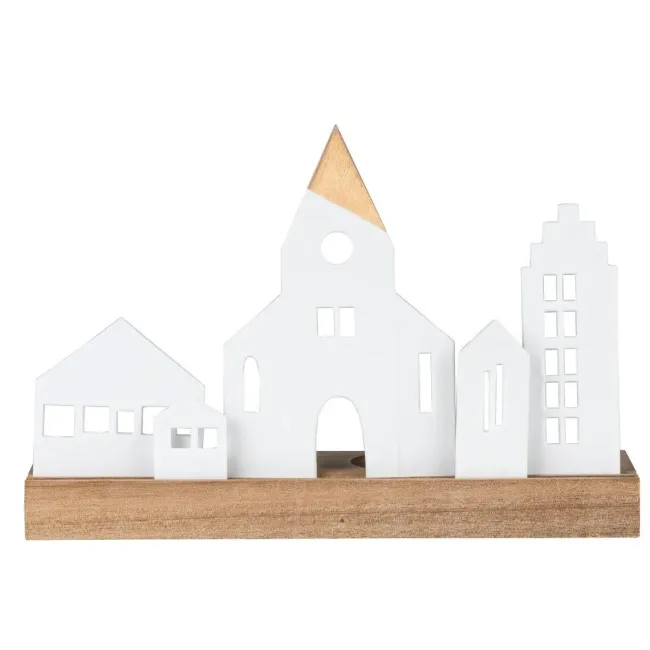 Candleholder Town 25x7x13.5cm for tealights