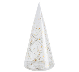 Lampion choinka led XL złote gwiazdki