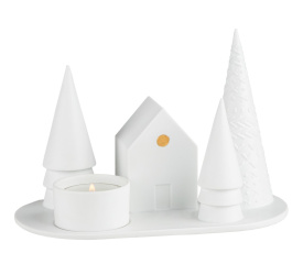 Świecznik Leśna chata 18x10x12cm