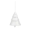 Christmas Tree Pendant 6.5x5cm silver dots - 1
