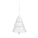 Christmas Tree Pendant 6.5x5cm silver dots - 1