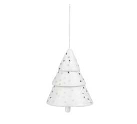 Zawieszka Choinka 6,5x5cm srebrne kropki