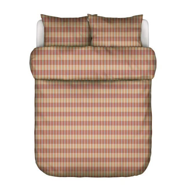 Hillan bedding set 260x220cm with 2 pillowcases 60x70cm coral