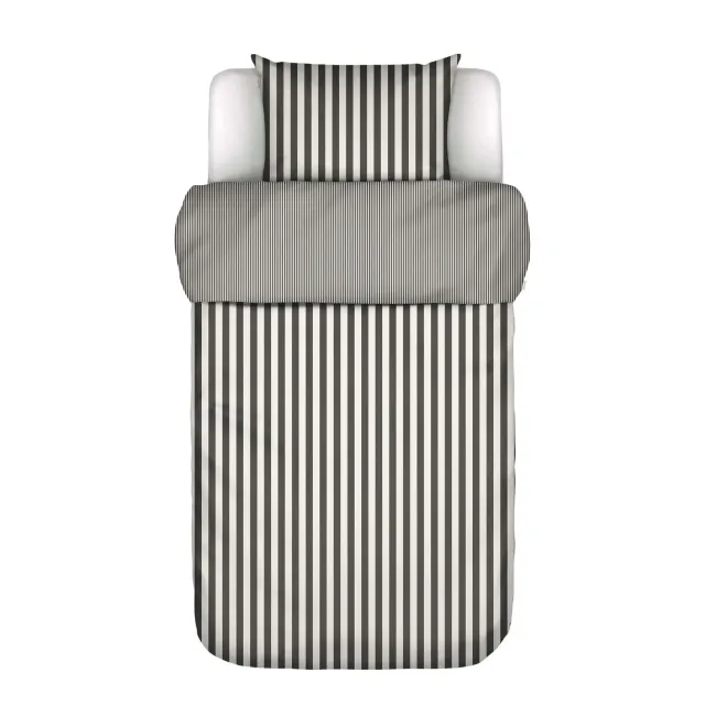 Pościel Classic Stripe 155x220cm z poszewką na poduszkę 80x80cm antracytowa