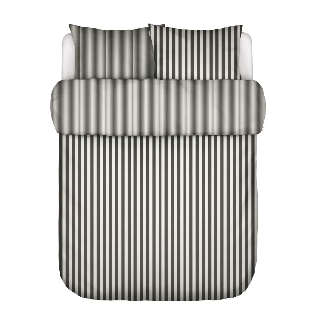 Classic Stripe bedding set 200x220cm with 2 pillowcases 80x80cm anthracite