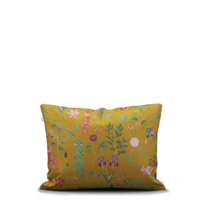 Marigold pillowcase 60x70cm in ochre floral pattern