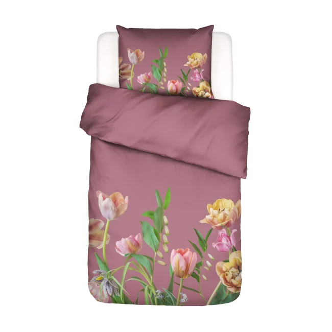 Eloise bedding set 140x220cm with a 60x70cm pillowcase in mauve - 1