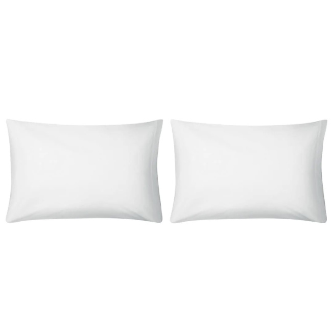 Set of 2 Molton pillowcases 60x70cm white - 1