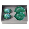 Komplet 2 filiżanek ze spodkami Jasper Conran Chinoiserie Green 250ml do herbaty - 2