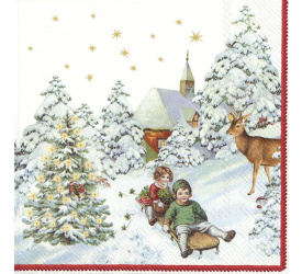 Serwetki 25x25cm Annual Christmas Snow