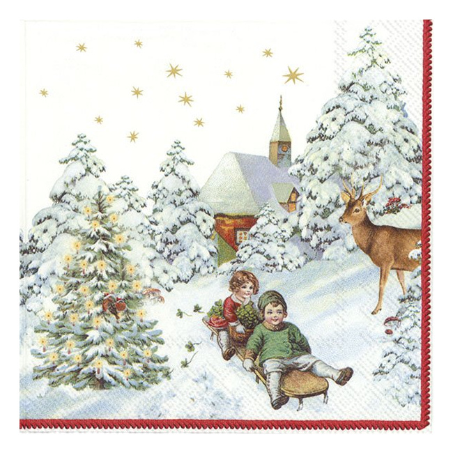 Serwetki 25x25cm Annual Christmas Snow