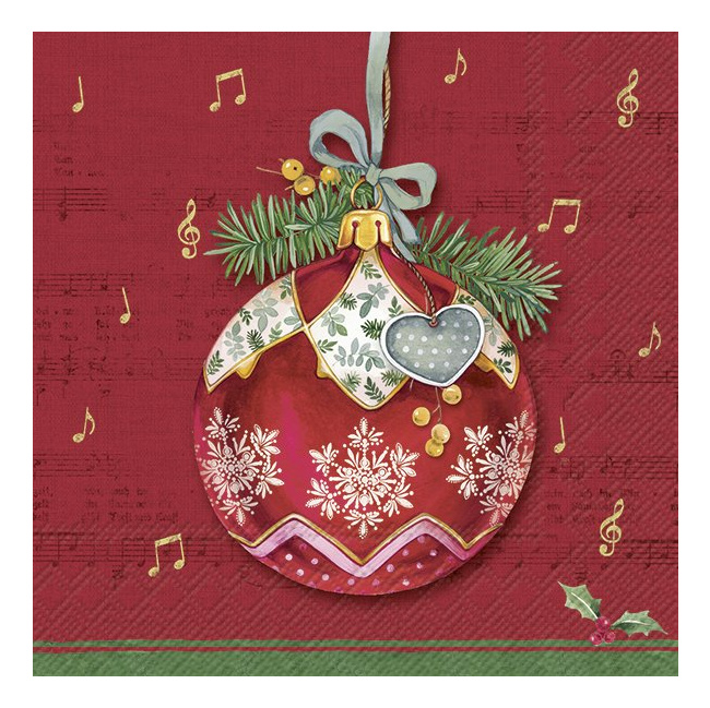 Napkins 25x25cm Christmas Bauble - 1