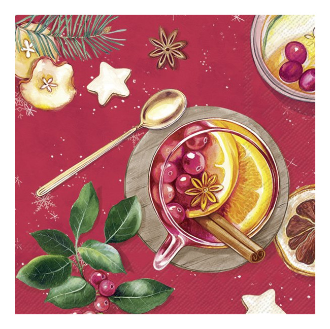 Napkins 25x25cm Mulled Wine