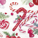 Napkins 25x25cm Candy Canes - 1