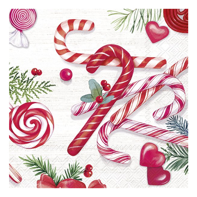 Serwetki 25x25cm Candy Canes