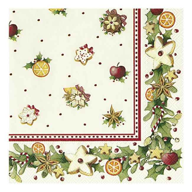 Napkins 33x33cm Christmas Bakery Cookies - 1