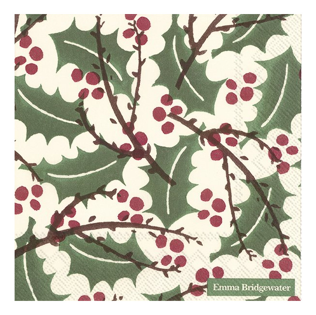 Napkins 33x33cm Holly and Berry