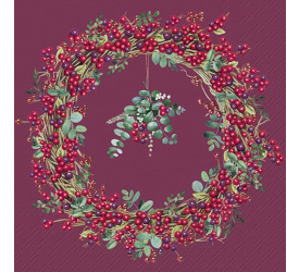 Serwetki 33x33cm Berry Wreath