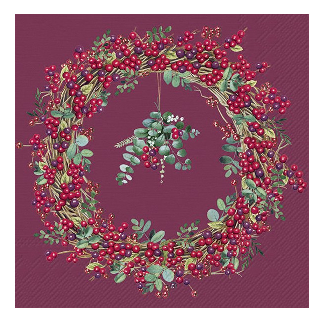 Serwetki 33x33cm Berry Wreath