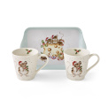 Wrendale Designs set of 2 180cm mugs + hollu jolly tray