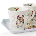 Wrendale Designs set of 2 180cm mugs + hollu jolly tray - 6