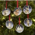 Set of 6 Wrendale Designs 7cm Christmas tree pendants stable - 5