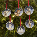 Set of 6 Wrendale Designs 7cm Christmas tree pendants stable - 3