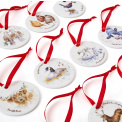 Set of 12 Wrendale Designs 7cm Days of Christmas pendants - 7