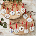 Set of 12 Wrendale Designs 7cm Days of Christmas pendants - 3