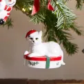 Christmas Tree pendant 7,5x9cm cat on a gift - 5