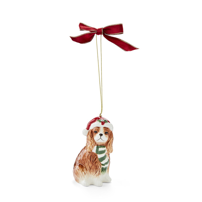 Christmas Tree pendant 9x5.8cm spaniel dog