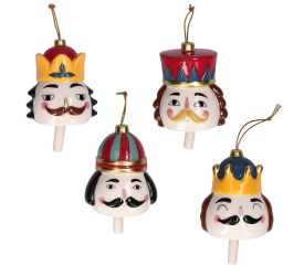 Zestaw 4 ozdób choinkowych Siamcoibaffi 7x9cm dziadek do orzechów