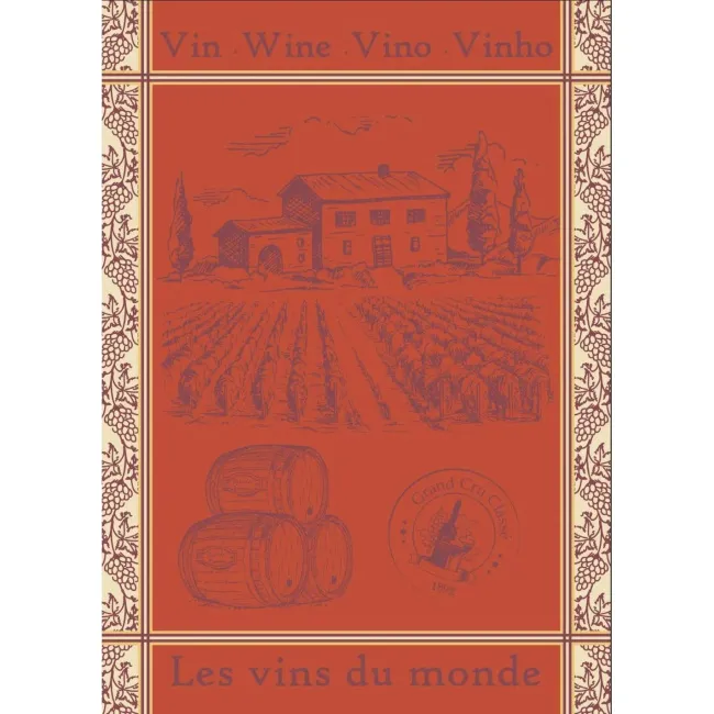 Ręcznik kuchenny Vin du Monde 50x70cm pomarańczowy