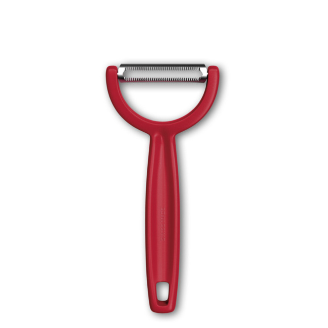 Ypso horizontal double-sided serrated red peeler