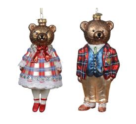 Zawieszka choinkowa 16x6,8cm miś (1 sztuka mix)