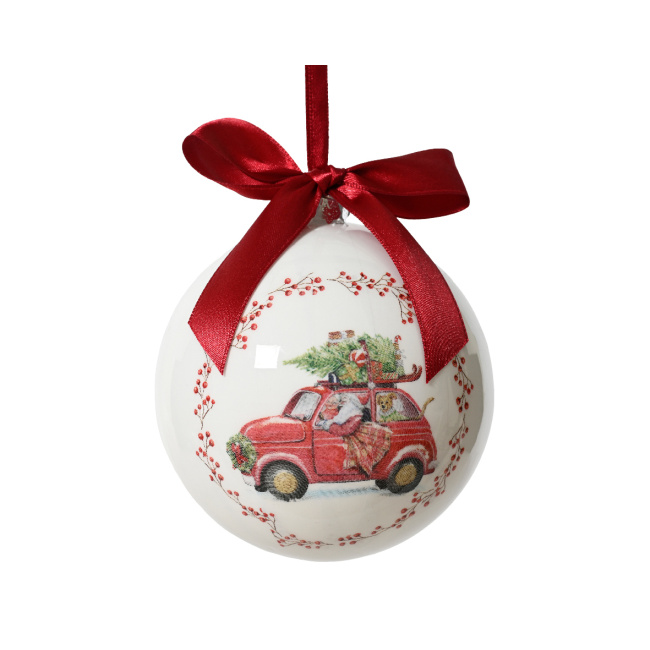 Christmas tree bauble 10cm car with Christmas tree