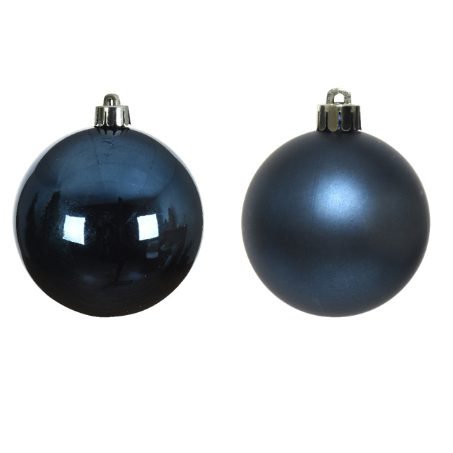 Set of 16 baubles 8cm navy blue ball