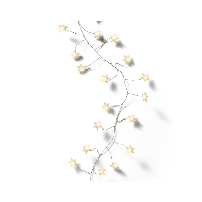 Christmas tree lights 300cm LED stars + silver timer