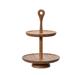 Etażerka 45x30cm II-poziomowa drewniana