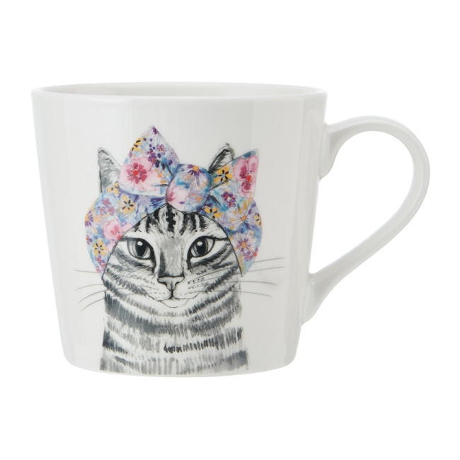 Tipperleyhill 380ml cat mug with band