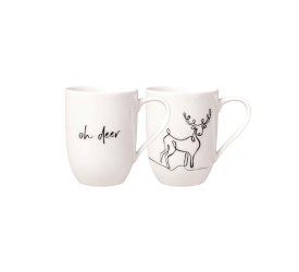 Komplet 2 kubków Statement 340ml renifer oh deer