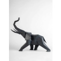 Geometric elephant figurine 43x52x20cm matte black - 7