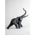 Geometric elephant figurine 43x52x20cm matte black - 6