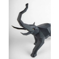 Geometric elephant figurine 43x52x20cm matte black - 3